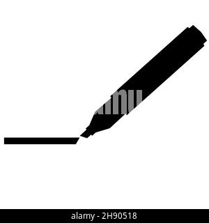 Markierungssymbol auf weißem Hintergrund. Textmarker-Symbol. Marker-Stift-Schild. Flacher Stil. Stockfoto