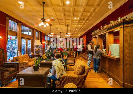 Fort Worth, NOVEMBER 27 2021, Innenansicht des Stockyards Hotel Stockfoto