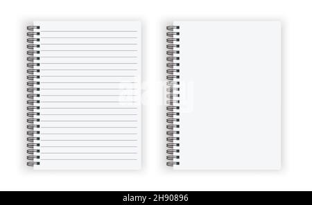 Leerer, geschlossener, realistischer Spiralnotepad Stock Vektor