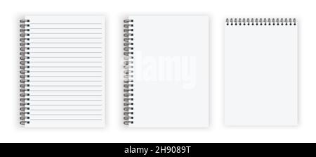 Leerer, geschlossener, realistischer Spiralnotepad Stock Vektor