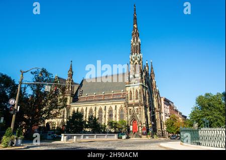 Baltimore, Maryland, Vereinigte Staaten von Amerika – 6. September 2016. Mt. Vernon Place United Methodist Church in Baltimore, MD. Konzipiert als Kathedrale Stockfoto