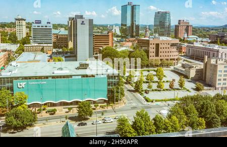 Knoxville, Tennessee, Vereinigte Staaten von Amerika – 25. September 2016. Blick über die Innenstadt von Knoxville, TN. Stockfoto