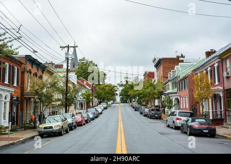 Shepherdstown, West Virginia, Vereinigte Staaten von Amerika – 28. September 2016. Ansicht der Deutschen Straße in Shepherdstown, WV. Stockfoto