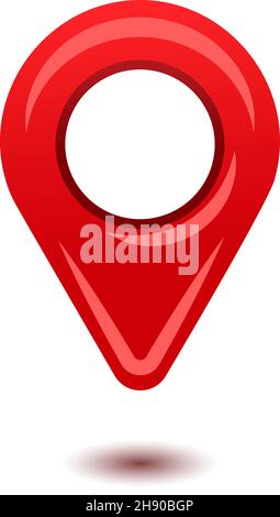 Rotes Symbol für Standortmarkierung. PIN-Vektor-Symbol auf weißem Hintergrund isoliert. Vektorgrafik Stock Vektor