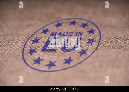 Zeichen Für Die Europäische Fertigung. Made in EU-Symbol Stockfoto