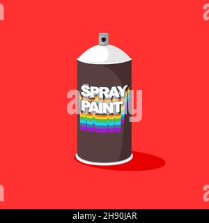 Sprühfarbe Aerosol kann flach Stil isoliert Symbol Vektor Illustration Stock Vektor