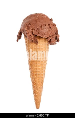 Ein Eiskegel mit einer Kugel Schokoladeneis Stockfoto