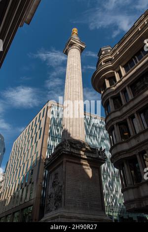 London 09,27,2019. Denkmal für das große Feuer von London Stockfoto