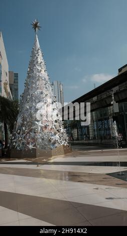 Weihnachtsgrüße Weihnachtsdekorationen Bangkok Thailand Stockfoto