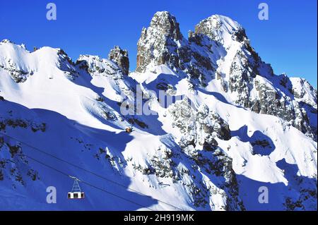 Frankreich, Savoie (73) Saint Bon, Courchevel 1850, der Gipfel von La Saulire Stockfoto