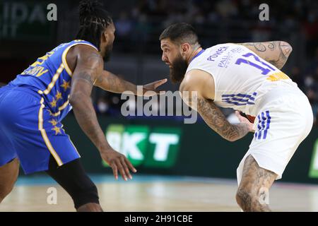 Madrid, Spanien, 2. Dezember 2021, Vincent Poirier von Real Madrid während des Euroleague-Basketballspiels von Turkish Airlines zwischen Real Madrid und Maccabi Playtika Tel Aviv am 2. Dezember 2021 im Wizink Center in Madrid, Spanien - Foto: Laurent Lairys/DPPI/LiveMedia Stockfoto