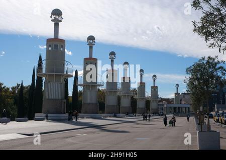 Barcelona, Spanien - 5. November 2021: Parc de l'Espanya Industrial. Öffentlicher Park in Barcelona, Katalonien, illustrative Editorial. Stockfoto