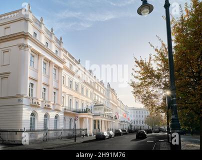 Botschaften auf dem Belgrave Square, London, England. Stockfoto