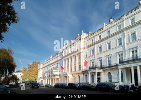 Botschaften auf dem Belgrave Square, London, England. Stockfoto