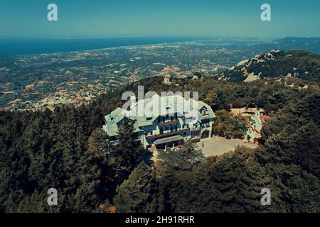 Mussolinis ehemaliges Herrenhaus, Rhodos. Stockfoto