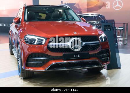 Barcelona, Spanien - 7. Oktober 2021: Mercedes-Benz GLE 350de 4MATIC präsentiert auf der Automobile Barcelona 2021 in Barcelona, Spanien. Stockfoto