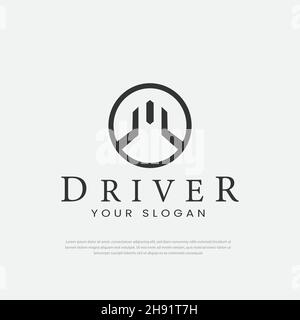 Driver Service Logo Vorlage Vektor Illustration, Emblem, Concept Design, Creative Symbol, Symbol Stock Vektor