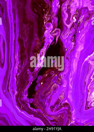 Samtviolette Kunst, kreative abstrakte handbemalte Hintergrund, Acryl-Flüssigkeit. Moderne Kunst. Zeitgenössische Kunst Stockfoto