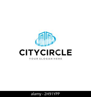 Minimalistisches CITYCIRCLE Real Estate Logo Design Stock Vektor