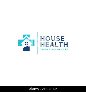 Minimalistisches HAUS GESUNDHEIT Haus Gebäude Logo Design Stock Vektor