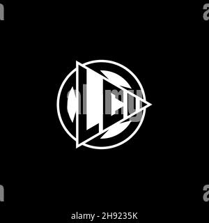 LC Monogram Logo-Buchstabe mit Dreieck-Spielform und kreisrundem Stil auf isoliertem Hintergrund. Dreieck Kreis Monogramm Logo, Dreieck spielen Taste Stock Vektor