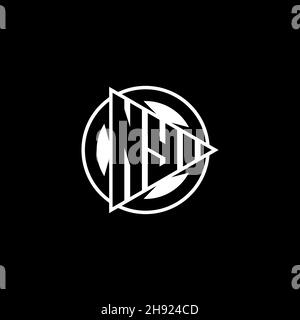 NY Monogram Logo-Buchstabe mit Dreieck-Spielform und kreisrundem Stil auf isoliertem Hintergrund. Dreieck Kreis Monogramm Logo, Dreieck spielen Taste Stock Vektor