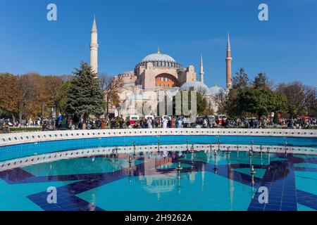 Ayasofya, die große Hagia Sophia Moschee in Istanbul, Türkei Stockfoto