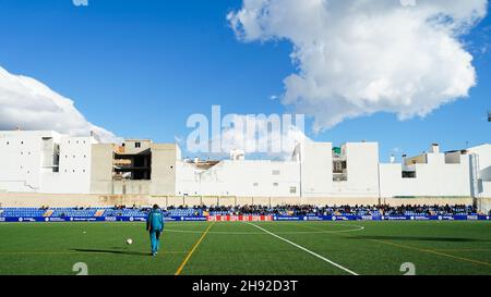 Malaga, Spanien. 02nd Dez 2021. Blick auf Estadio Vivar Téllez während des Copa del Rey-Spiels zwischen Vélez CF und UD Las Palmas.Endstand; Velez CF 2:3 UD Las Palmas. Kredit: SOPA Images Limited/Alamy Live Nachrichten Stockfoto