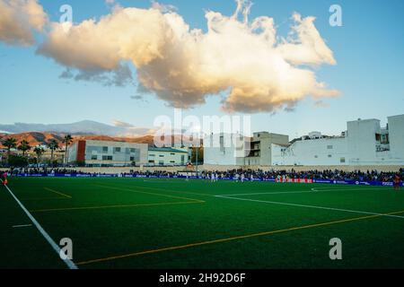 Malaga, Spanien. 02nd Dez 2021. Blick auf Estadio Vivar Téllez während des Copa del Rey-Spiels zwischen Vélez CF und UD Las Palmas.Endstand; Velez CF 2:3 UD Las Palmas. Kredit: SOPA Images Limited/Alamy Live Nachrichten Stockfoto