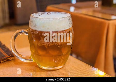 Ein halbes Liter Bier Stockfoto