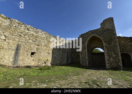 Hauptgewölbtes Eingangstor der Burg Methoni eine mittelalterliche Festung in der Hafenstadt Methoni, Messinia Peloponnes, Griechenland. Stockfoto