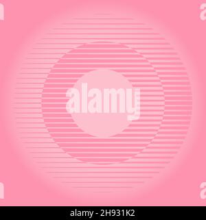 Abstrakte rosa horizontale Streifen. Trendiges Design-Element für Rahmen, abgerundetes Logo, Symbol, Web, Drucke, Poster, Vorlage, Muster Stock Vektor