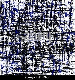 Blau und schwarz grunge zerkratzte Kulisse. Distress Textur von Flecken, Flecken, Tinte, Punkten, Kratzern. Design-Element für Muster, grungy-Effekt, Vorlage Stock Vektor
