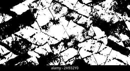 Schwarzer diagonaler Grunge-Overlay-Hintergrund. Distress Textur von Flecken, Flecken, Tinte, Punkten, Kratzern. Design-Element für Muster, grungy-Effekt, Vorlage Stock Vektor