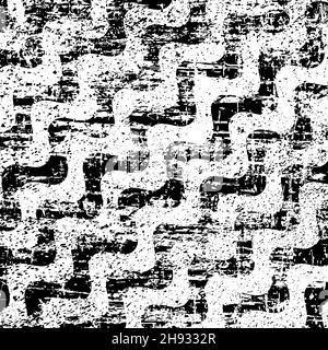 Schwarz grunge gewellte schräge Streifen. Distress Textur von Flecken, Flecken, Tinte, Punkten, Kratzern. Design-Element für Muster, grungy-Effekt, Vorlage Stock Vektor