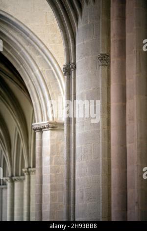 Architektonischen Detail, Saint-Corentin Kathedrale, Stadt Quimper, Handelsverträge des Finistere, Bretagne, Frankreich Stockfoto
