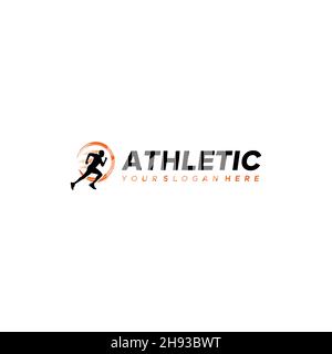 Minimalistisches, ATHLETISCHES People Running Logo-Design Stock Vektor