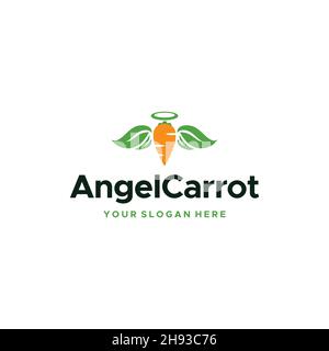 Minimalistisches AngelKarotten-Gemüse-Logo-Design Stock Vektor