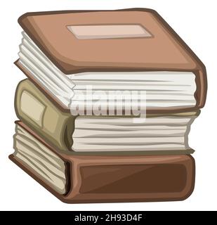 Bücher drei Stapel Cartoon Design-Element, isolierte Vektor, horizontal Stock Vektor