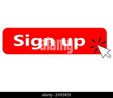 sign-up-Taste auf weißem Hintergrund. sign-up-Zeichen. Flacher Stil. Stockfoto