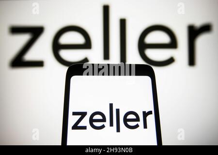Ukraine. 03rd Dez 2021. In dieser Abbildung ist das Zeller-Logo auf einem Smartphone und einem Computerbildschirm zu sehen. Kredit: SOPA Images Limited/Alamy Live Nachrichten Stockfoto