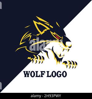 Wolf esport Gaming Maskottchen Logo Vorlage Stock Vektor