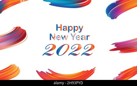 Frohes neues Jahr 2022 farbenfroher Hintergrund Stock Vektor