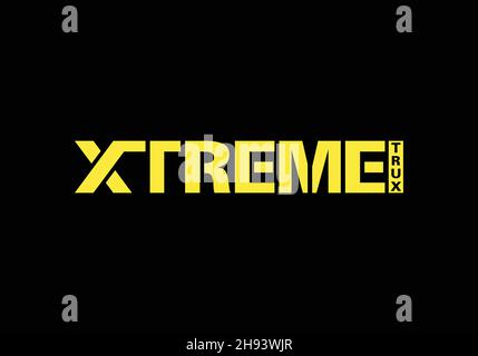 XTREME TRUX Word Mark Logo Design Vektor-Vorlage xtreme trux Word Logo Design Stock Vektor