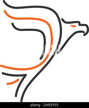 Vorlage für das Symbol „Flying Eagle Line Illustration“ Stock Vektor