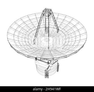 Konzept des Radioteleskops Stockfoto