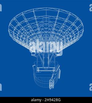 Konzept des Radioteleskops Stockfoto