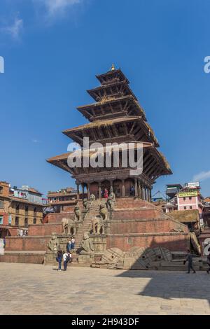 Nyatapola-Tempel auf dem Durbar-Platz in Bhaktapur, Nepal Stockfoto