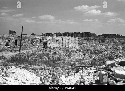 Warszawa, 1947-07. Zniszczenia wojenne stolicy. NZ. Ruiny getta. po/ms PAP Dok³adny dzieñ wydarzenia nieustalony. Warschau, Juli 1947. Kriegsschäden in Warschau. Im Bild: Die Ruinen des Ghettos. po/ms PAP Stockfoto