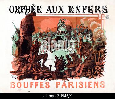 Waisée aux Enfers (Waiskopf in der Unterwelt) Bouffes Parisiens - Posterkunst von Jules Chéret (1836-1932). Französisch. Stockfoto